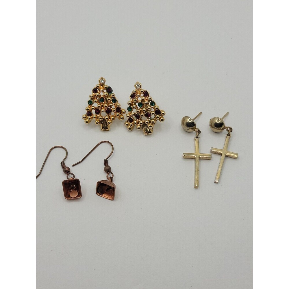 Holiday Christmas Earrings Pierced Lot of Three